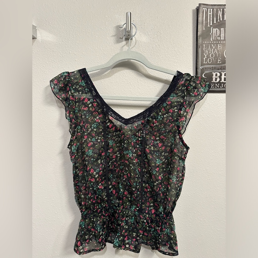 Sheer Black Work Blouse